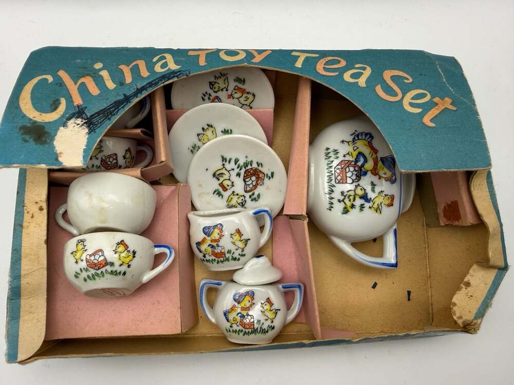 Vintage Franterest Japan Toy China Tea Set with Original Box